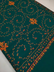 Womens Kashmiri Hand Embroidered Fine Wool Shawl RK21133 - FaisalFabrics.pk