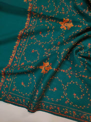 Womens Kashmiri Hand Embroidered Fine Wool Shawl RK21133 - FaisalFabrics.pk