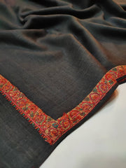 Womens Kashmiri Hand Embroidered Shawl, Border Design Work RK21141 - FaisalFabrics.pk