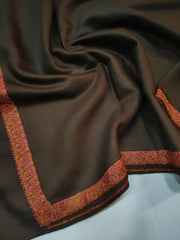 Womens Kashmiri Hand Embroidered Shawl, Border Design Work RK21142 - FaisalFabrics.pk