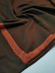Womens Kashmiri Hand Embroidered Shawl, Border Design Work RK21142 - FaisalFabrics.pk