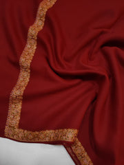 Womens Kashmiri Hand Embroidered Shawl, Border Design Work RK21145 - FaisalFabrics.pk
