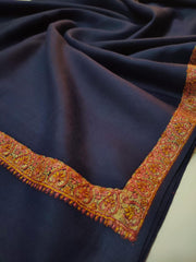 Womens Kashmiri Hand Embroidered Shawl, Border Design Work RK21150 - FaisalFabrics.pk