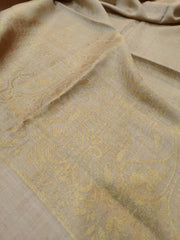 Womens Soft Wool Cashmere Shawl with Kaani Weave Border Full Size RK21152 - FaisalFabrics.pk