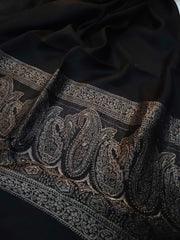 Womens Soft Wool Cashmere Shawl with Kaani Weave Border Full Size RK21153 - FaisalFabrics.pk
