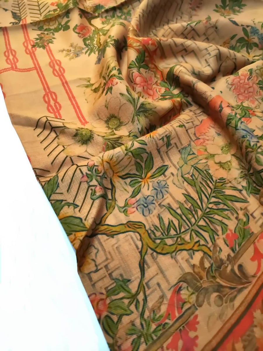 Womens Printed Shawl Ultra Soft and Warm Pashmina Wool, Full Size RK21160 - FaisalFabrics.pk