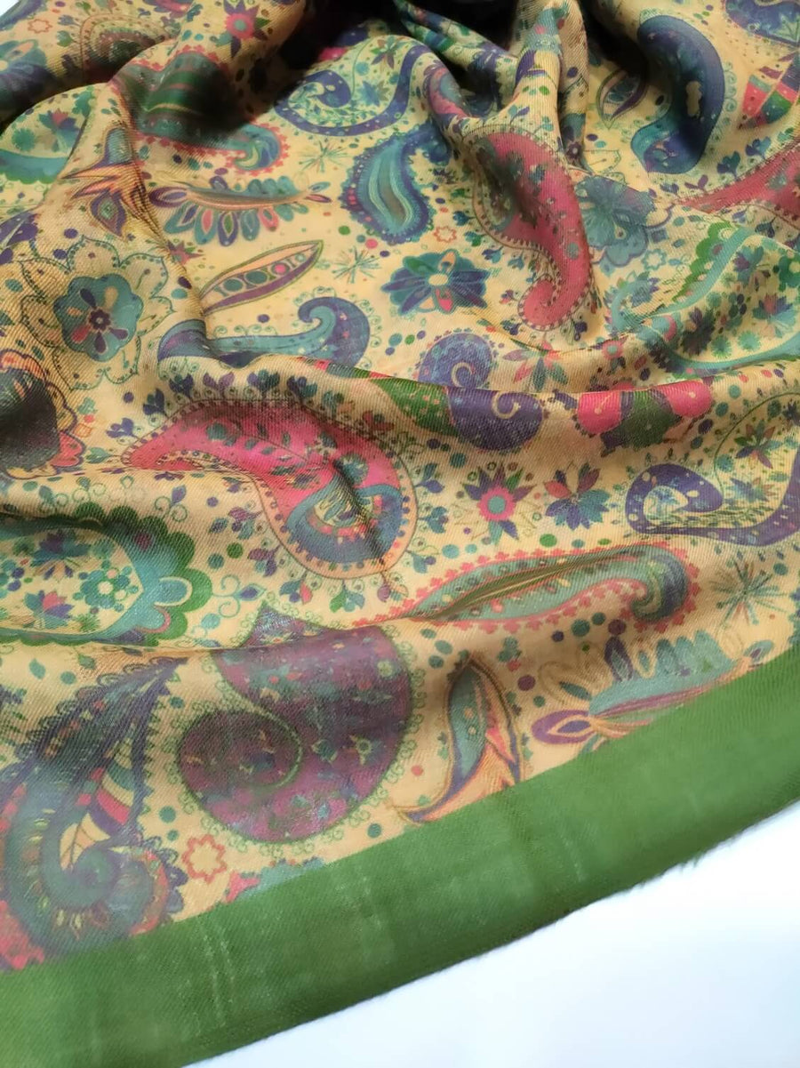 Womens Printed Shawl Ultra Soft and Warm Pashmina Wool, Full Size RK21165 - FaisalFabrics.pk