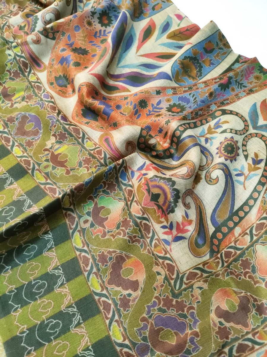 Womens Printed Shawl Ultra Soft and Warm Pashmina Wool, Full Size RK21170 - FaisalFabrics.pk