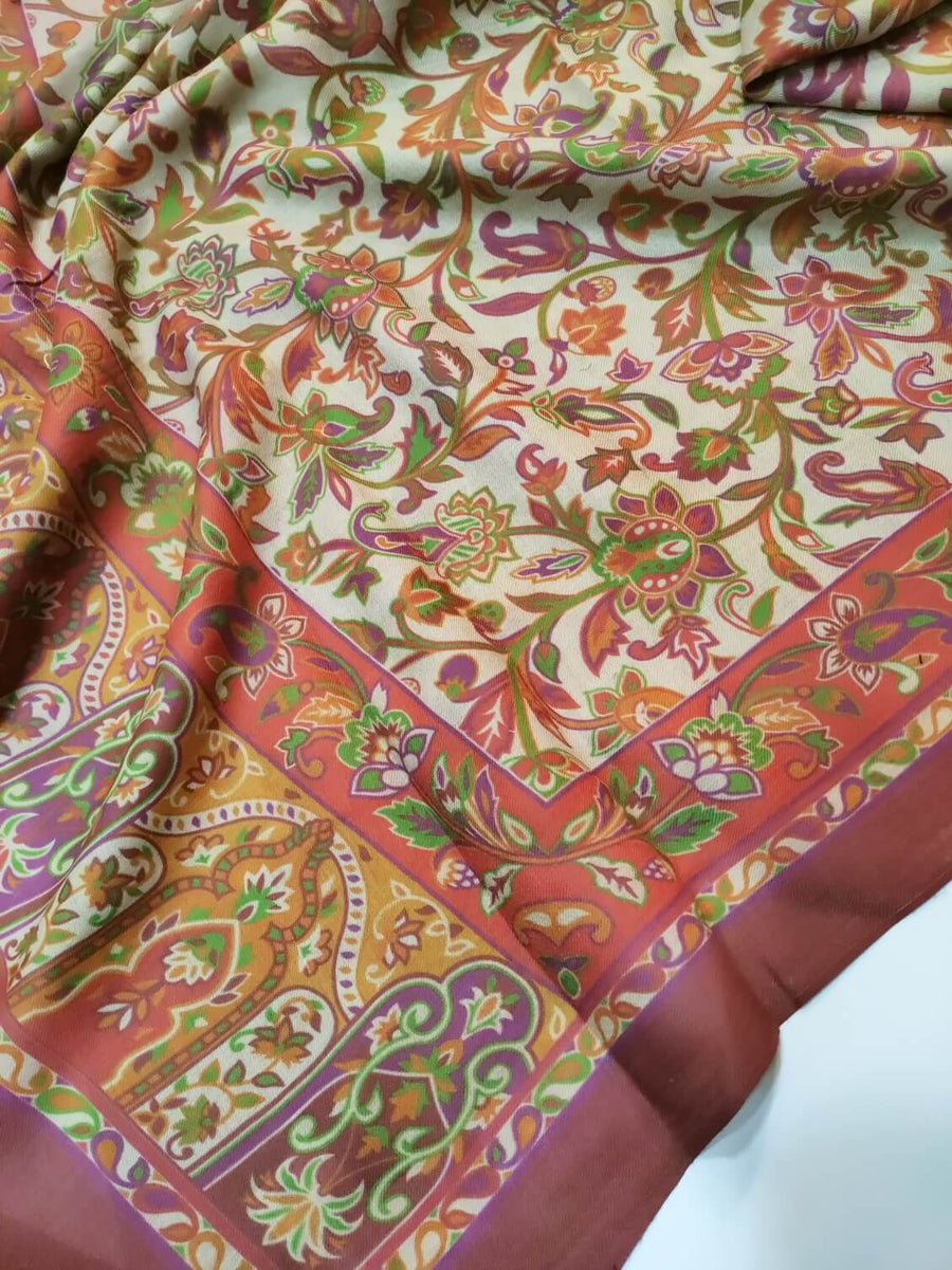 Womens Printed Shawl Ultra Soft and Warm Pashmina Wool, Full Size RK21182 - FaisalFabrics.pk