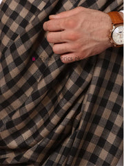 Mens Woven Check Light Weight Fine Wool Shawl RKB-C01 - FaisalFabrics.pk