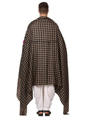 Mens Woven Check Light Weight Fine Wool Shawl RKB-C01 - FaisalFabrics.pk