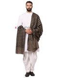 Mens Woven Check Light Weight Fine Wool Shawl RKB-C01 - FaisalFabrics.pk