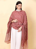 Womens Check Shawl Ultra Soft and Warm Fine Wool, Full Size RKB-C02