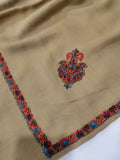 Womens Kashmiri Hand Embroidered Shawl, Border Design Work RKK-87 - FaisalFabrics.pk
