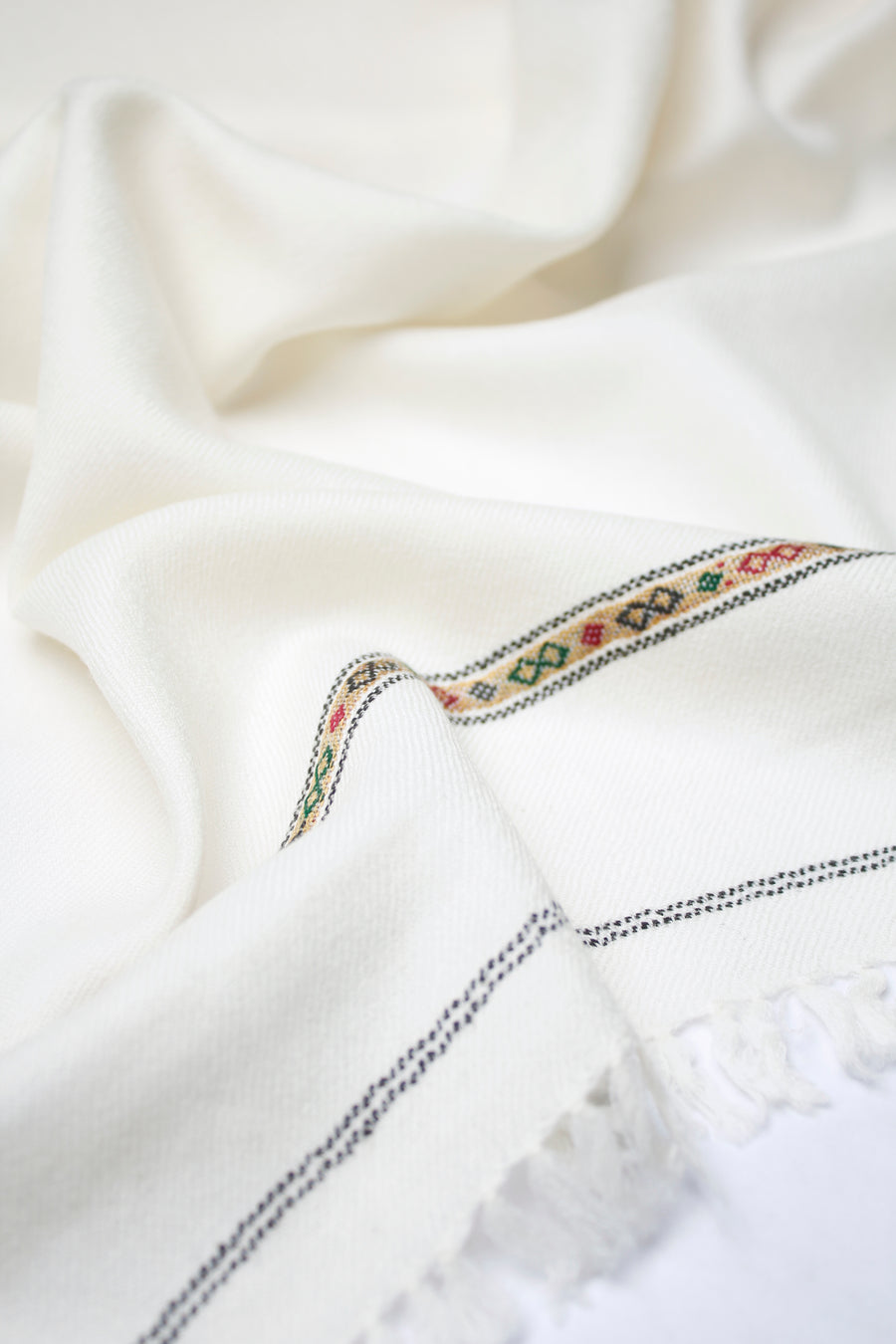 Men's Luxury Wool Shawl for Winter CLR-OFF WHITE