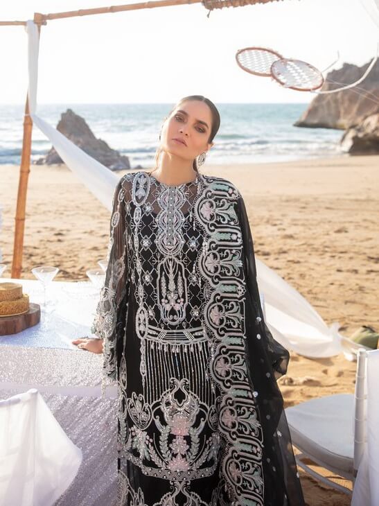 Reign Amira'a Luxury Formals Embroidered Unstitched 3PCS Suit RN-10 Ideh - FaisalFabrics.pk