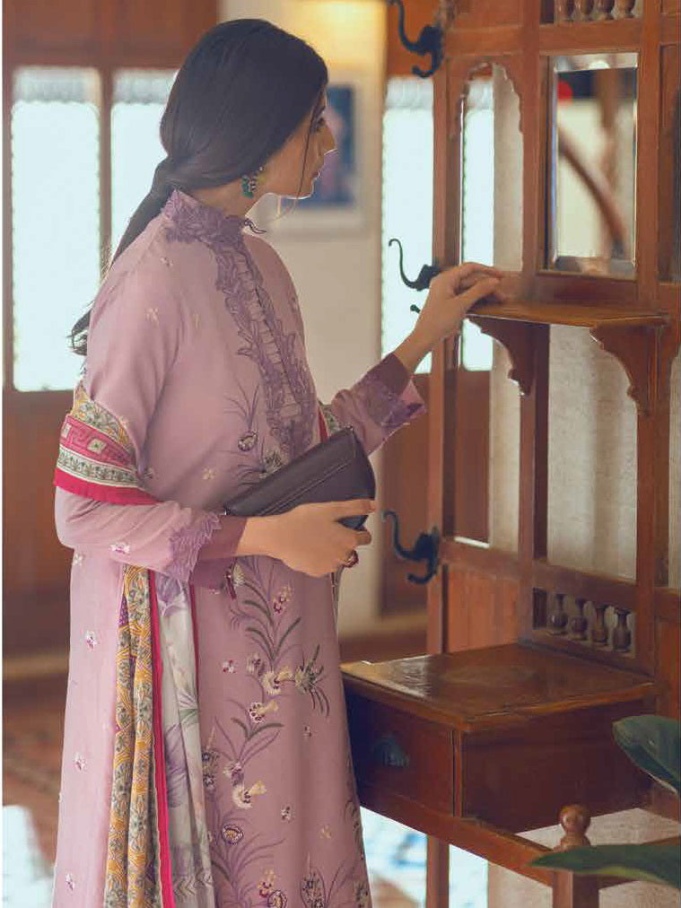 ROHEENAZ Unstitched Embroidered Linen 3Pc Suit RNZ-22-04-A ALAYHA