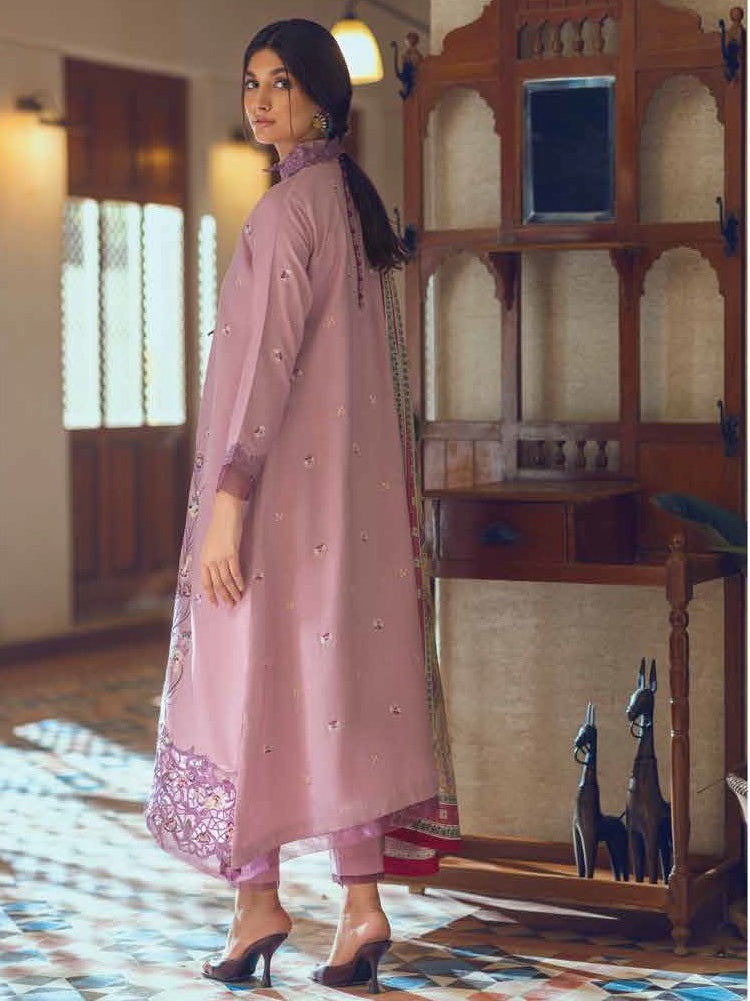 ROHEENAZ Unstitched Embroidered Linen 3Pc Suit RNZ-22-04-A ALAYHA