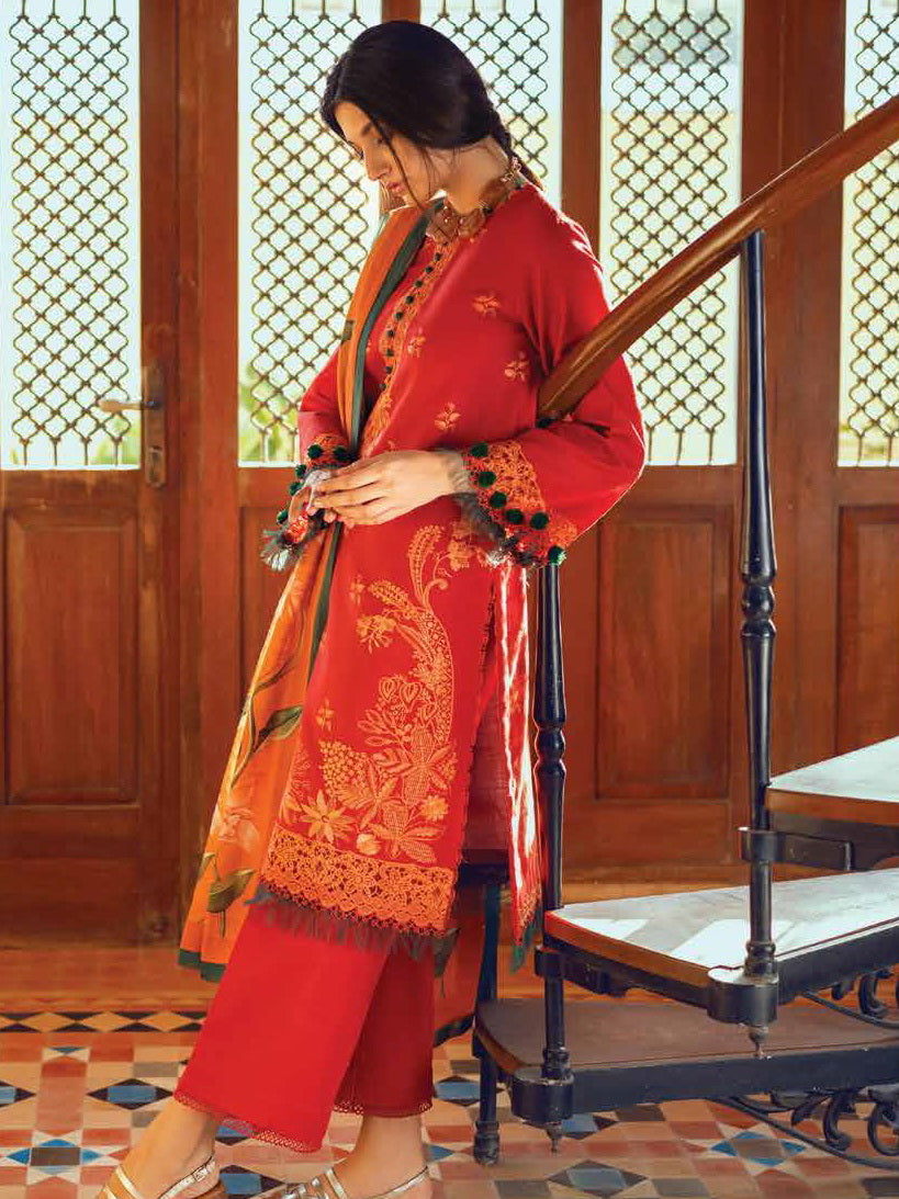 ROHEENAZ Unstitched Embroidered Khaddar 3Pc Suit RNZ-22-06-A AYLEEN
