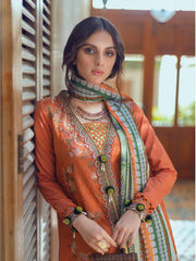 ROHEENAZ Unstitched Embroidered Linen 3Pc Suit RNZ-22-08-A HUMNA