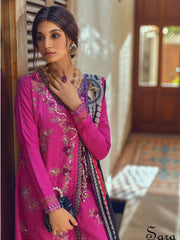 ROHEENAZ Unstitched Embroidered Linen 3Pc Suit RNZ-22-08-B SARA