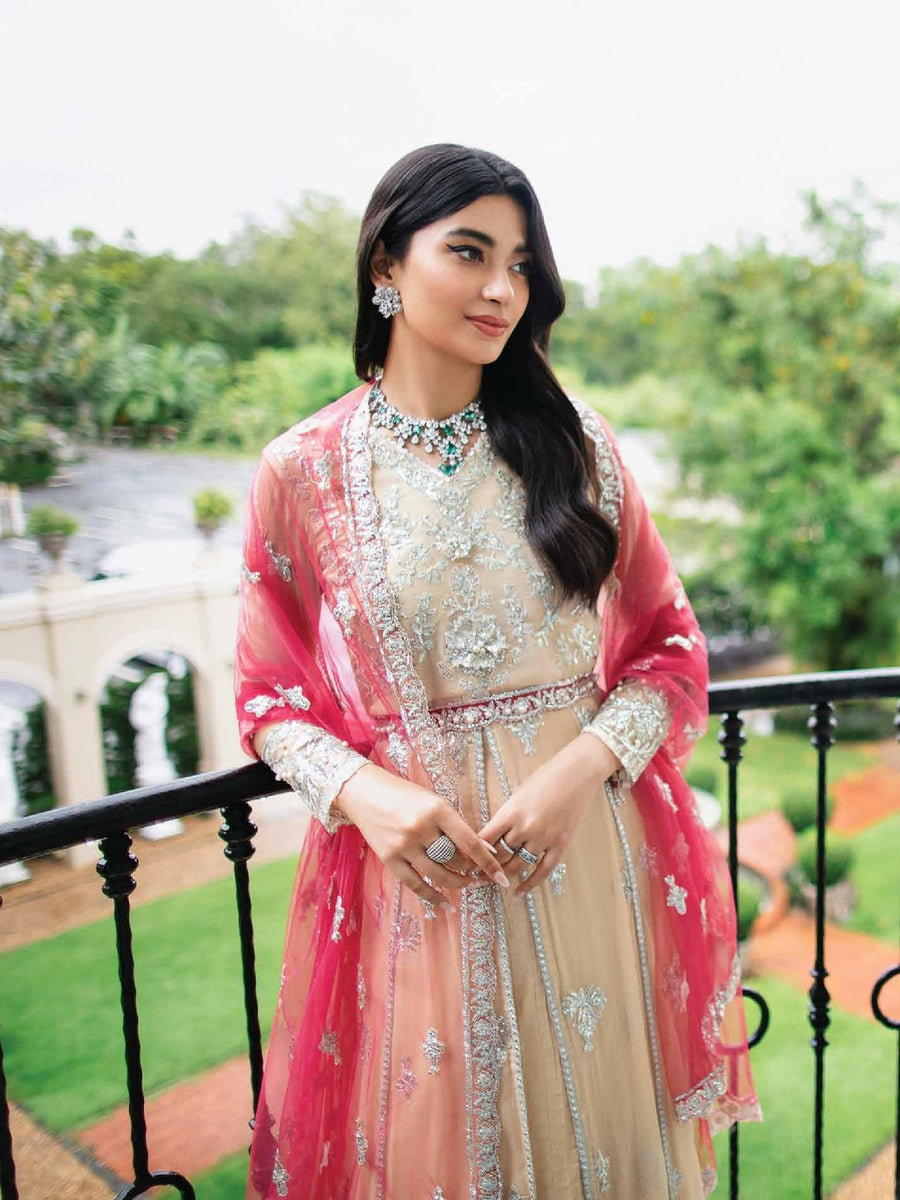 ROHEENAZ Luxury Kalidaar Chiffon Unstitched 3Pc Suit RNZ22-01 Soraya
