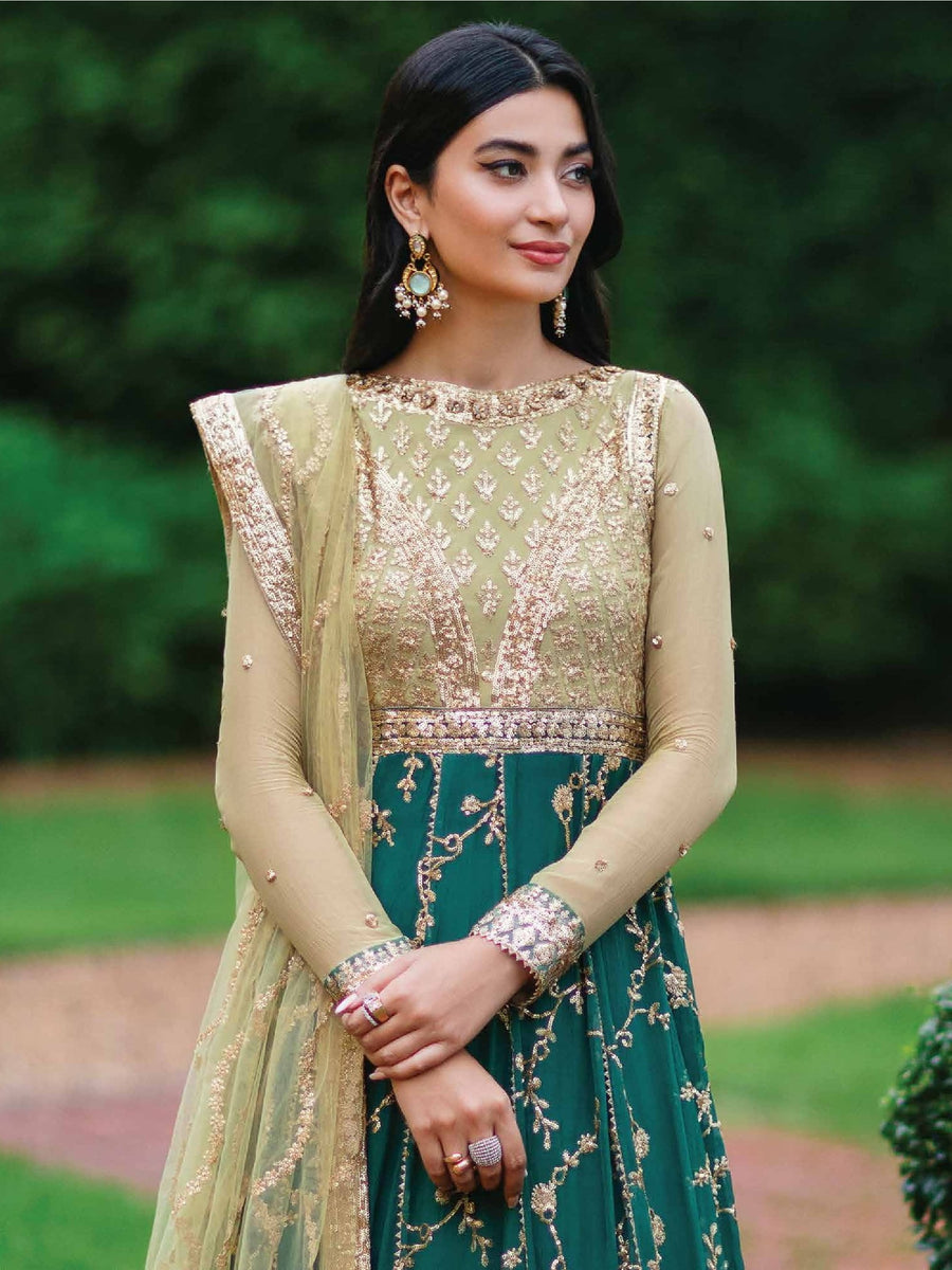 ROHEENAZ Luxury Kalidaar Chiffon Unstitched 3Pc Suit RNZ22-02 Chandani