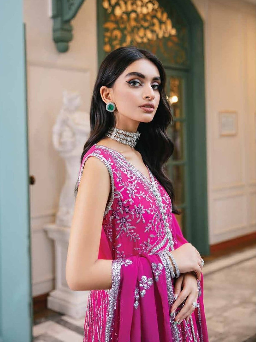 ROHEENAZ Luxury Kalidaar Chiffon Unstitched 3Pc Suit RNZ22-04 Bahaar