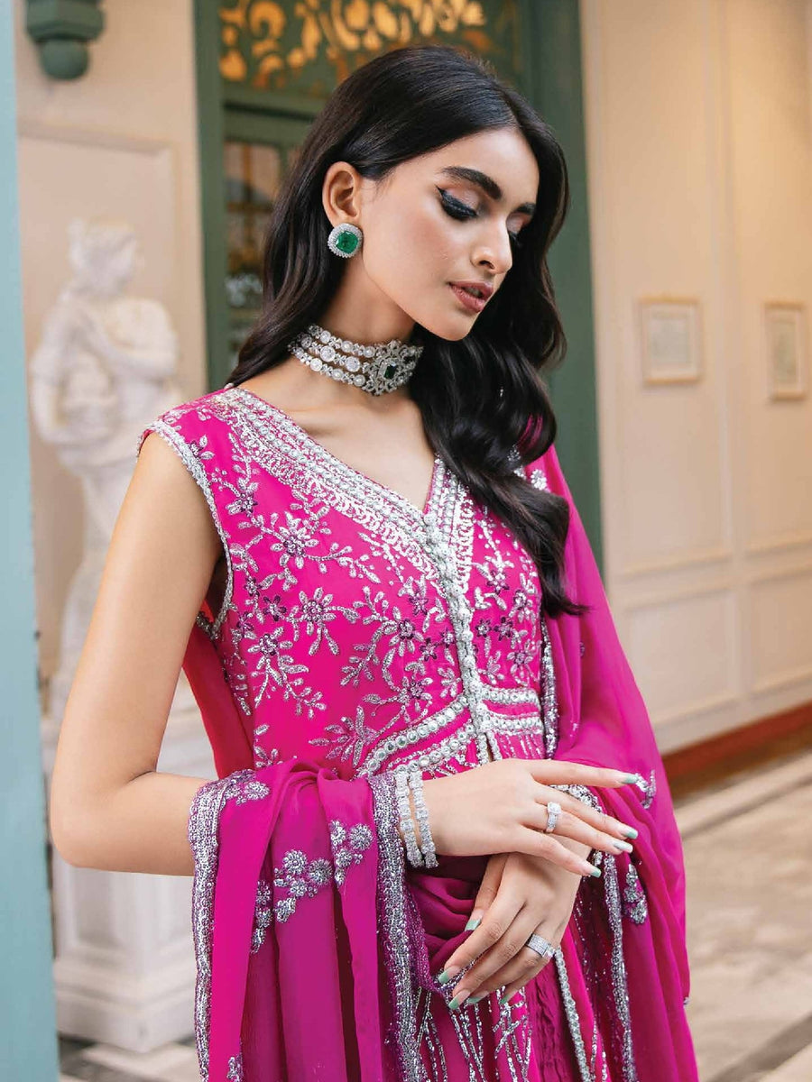 ROHEENAZ Luxury Kalidaar Chiffon Unstitched 3Pc Suit RNZ22-04 Bahaar