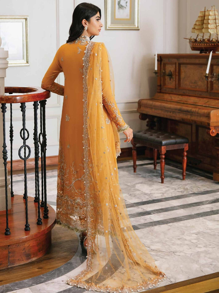 ROHEENAZ Luxury Kalidaar Chiffon Unstitched 3Pc Suit RNZ22-06 Chameli