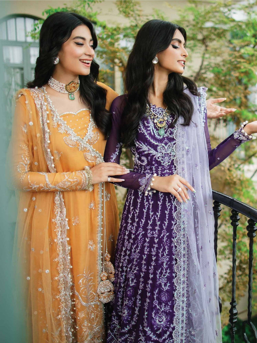 ROHEENAZ Luxury Kalidaar Chiffon Unstitched 3Pc Suit RNZ22-08 Amaya