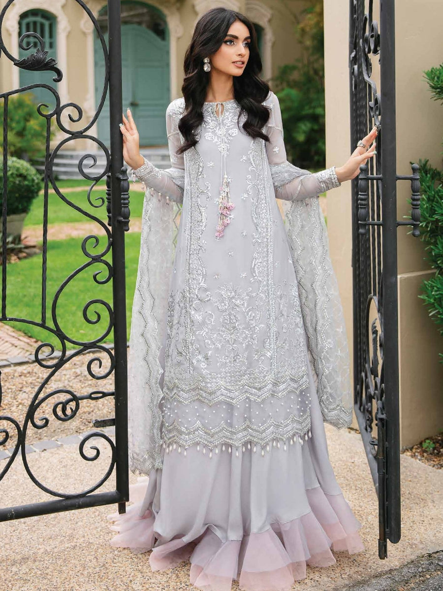 ROHEENAZ Luxury Kalidaar Chiffon Unstitched 3Pc Suit RNZ22-10 Neeshay