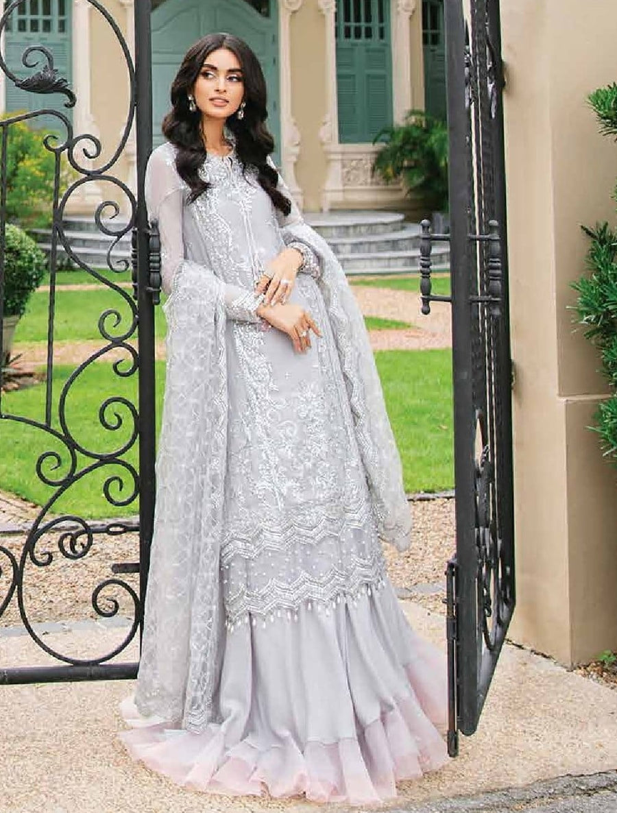 ROHEENAZ Luxury Kalidaar Chiffon Unstitched 3Pc Suit RNZ22-10 Neeshay