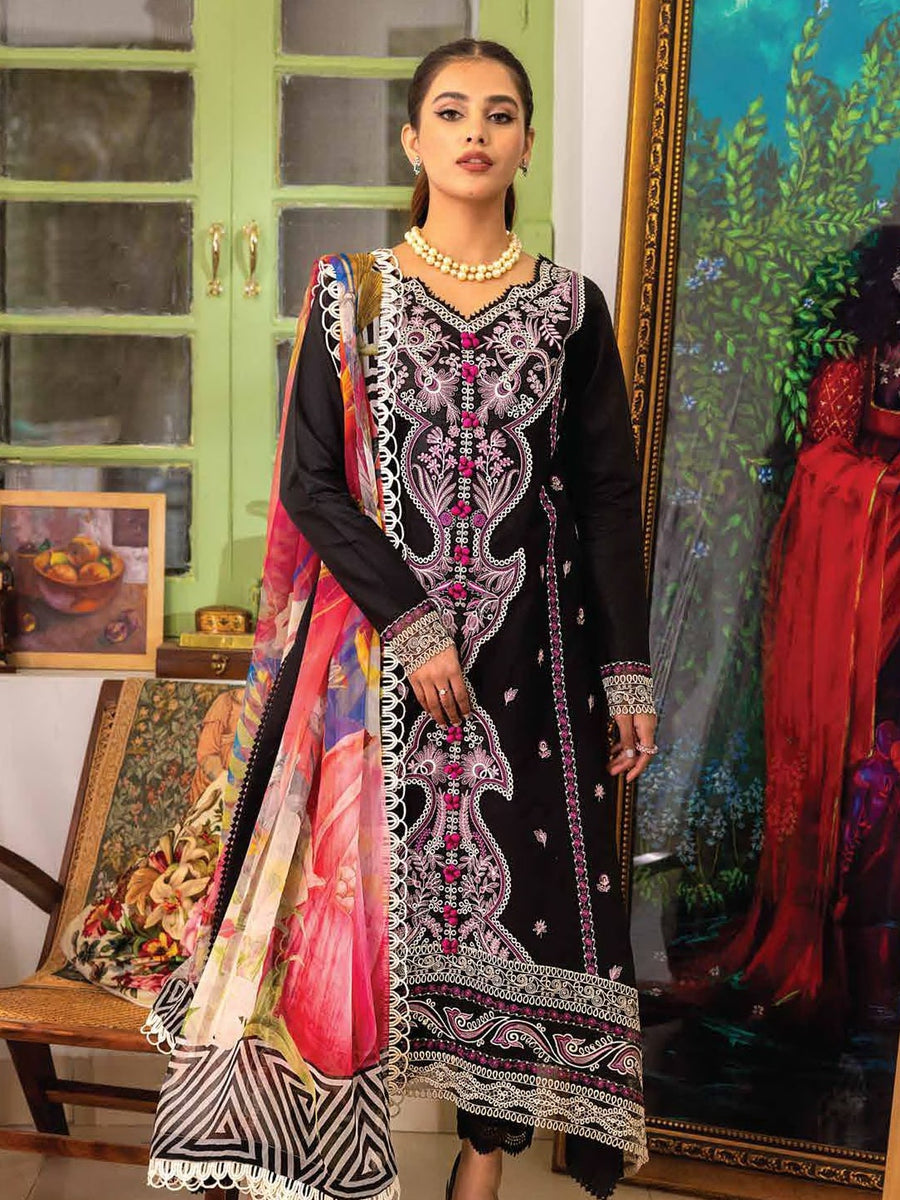 Roheenaz Tabeer Embroidered Lawn Unstitched 3 Piece Suit RNZ23-08-B