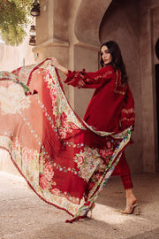 Saira Rizwan Embroidered Luxury Lawn Unstitched 3Pc Suit ROISE SR-05