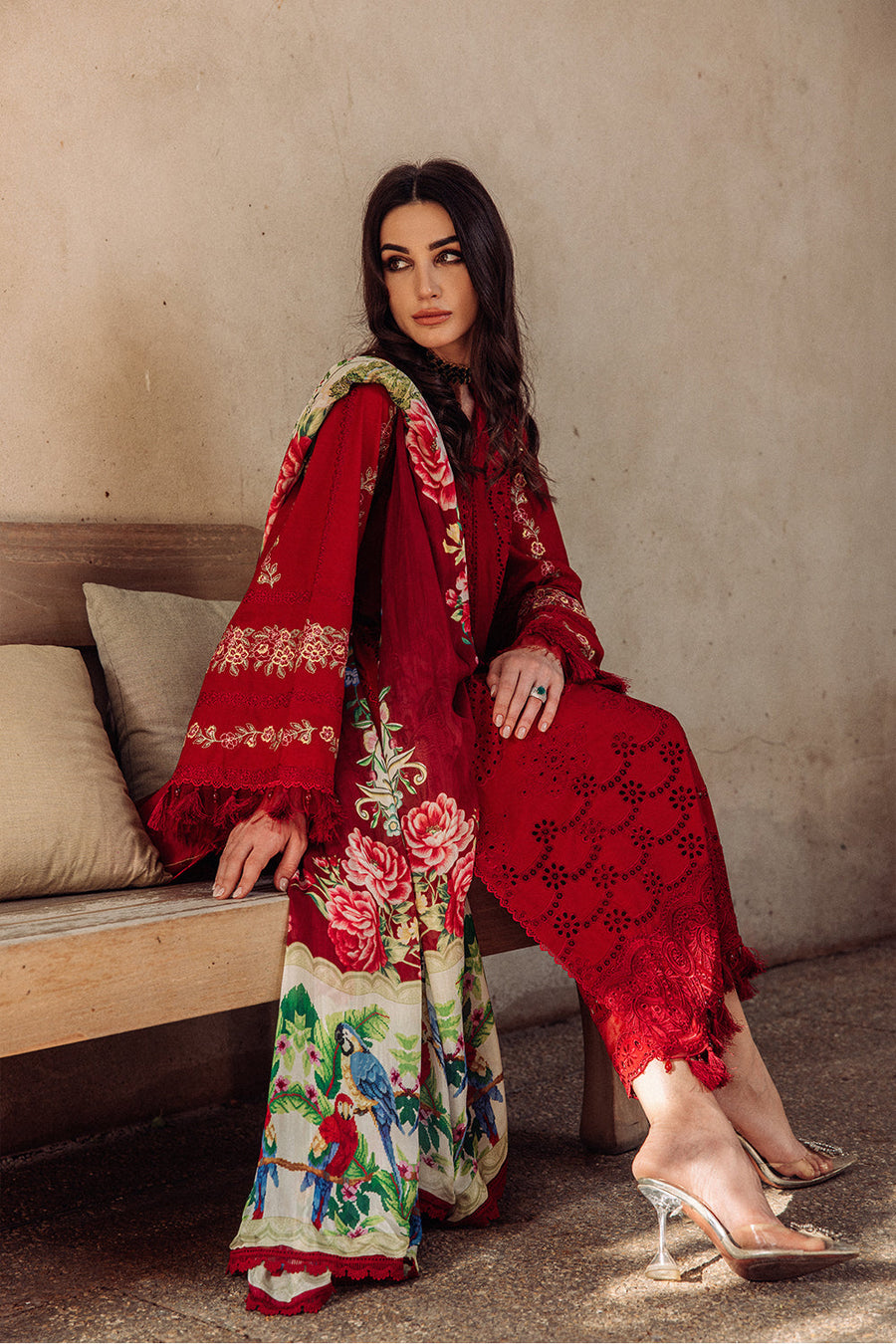 Saira Rizwan Embroidered Luxury Lawn Unstitched 3Pc Suit ROISE SR-05
