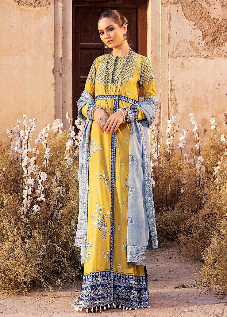 Afrozeh Luxury Lawn Unstitched 3 Piece Embroidered Suit D-04 Romana - FaisalFabrics.pk