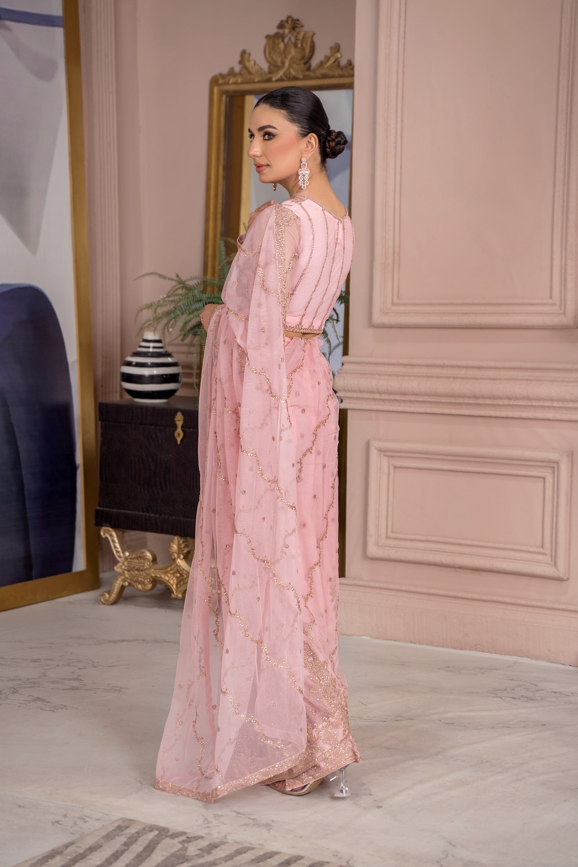 Afreen by Zarif Unstitched Luxury Formal 3 Piece Suit ZA-06 FRENCH ROSE