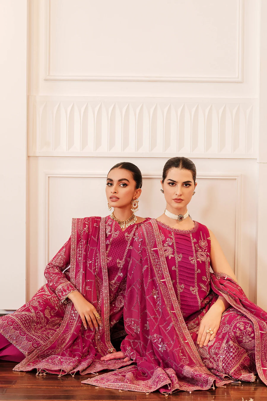 FARASHA Lueur Unstitched Embroidered Luxury Chiffon Suit 07-ROSETTE