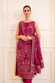 FARASHA Lueur Unstitched Embroidered Luxury Chiffon Suit 07-ROSETTE