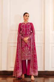 FARASHA Lueur Unstitched Embroidered Luxury Chiffon Suit 07-ROSETTE
