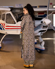 Maria Osama Khan Retro Ready to Wear 2 Piece Suit - MOON FLOWER