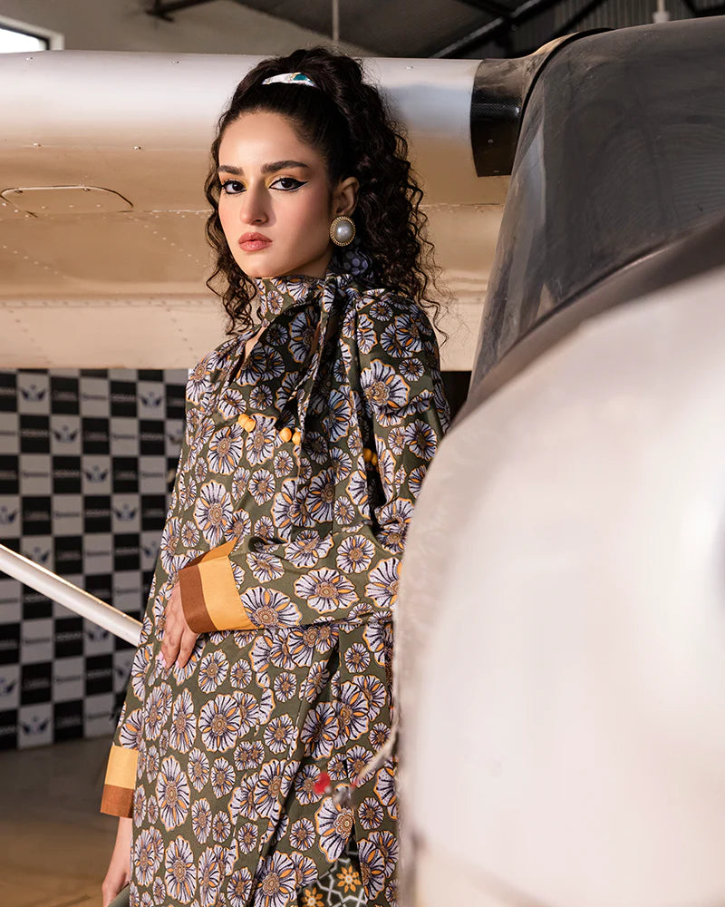 Maria Osama Khan Retro Ready to Wear 2 Piece Suit - MOON FLOWER