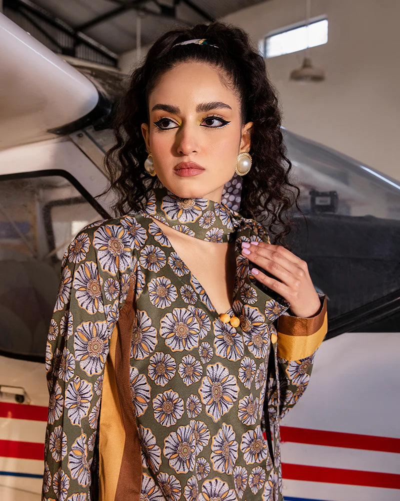 Maria Osama Khan Retro Ready to Wear 2 Piece Suit - MOON FLOWER
