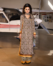 Maria Osama Khan Retro Ready to Wear 2 Piece Suit - MOON FLOWER