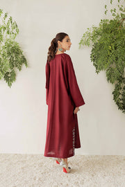 Nuriyaa Winter Tale Embroidered Pret Slub Khaddar 1pc Shirt - RUBY - FaisalFabrics.pk