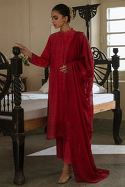 Cross Stitch Chikankari Lawn Unstitched 3 Piece Suit - RUBY RED