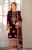 Asimah Khan Makhmal Festive Unstitched Velvet 3Pc Suit - RUBY