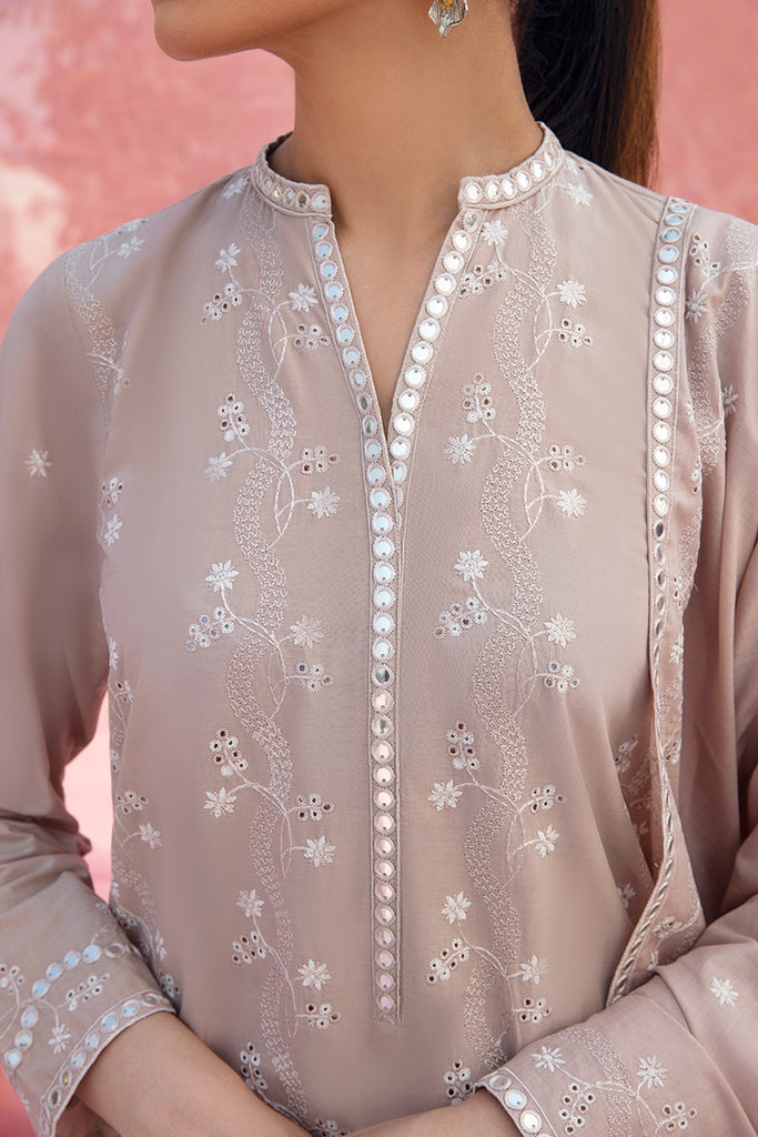 Cross Stitch Mahiri Embroidered Lawn Unstitched 3Pc Suit - RUSTIC SMOKE