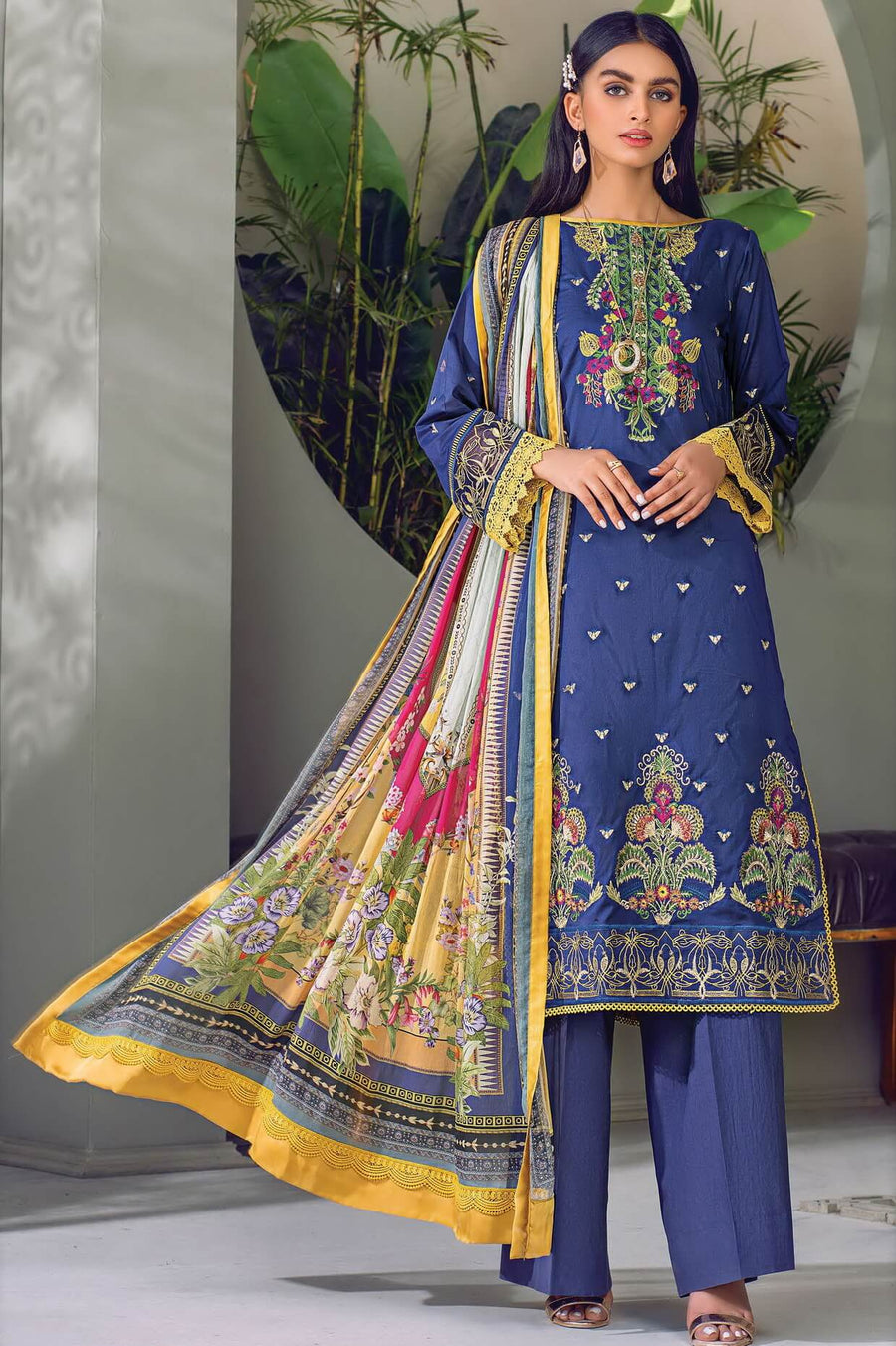 Sehr by Raaya Pre-Eid collection 2021 Unstitched 3Pc Suit RS-D14 - FaisalFabrics.pk